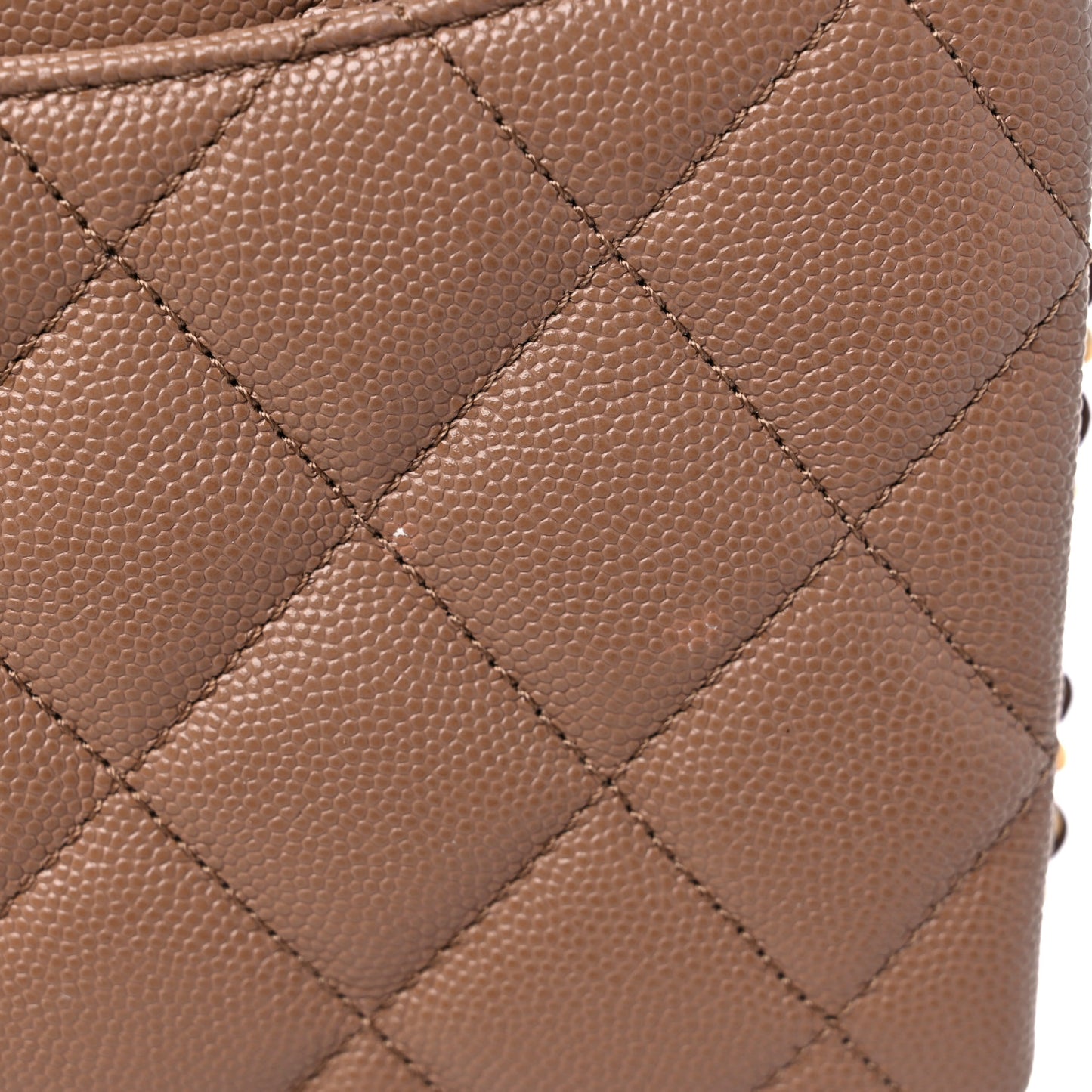 Caviar Quilted Mini Coco First Flap Beige