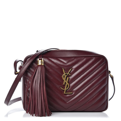 Saint Laurent Calfskin Matelasse Monogram Lou Camera Bag Dark Legion Red 1 of 7