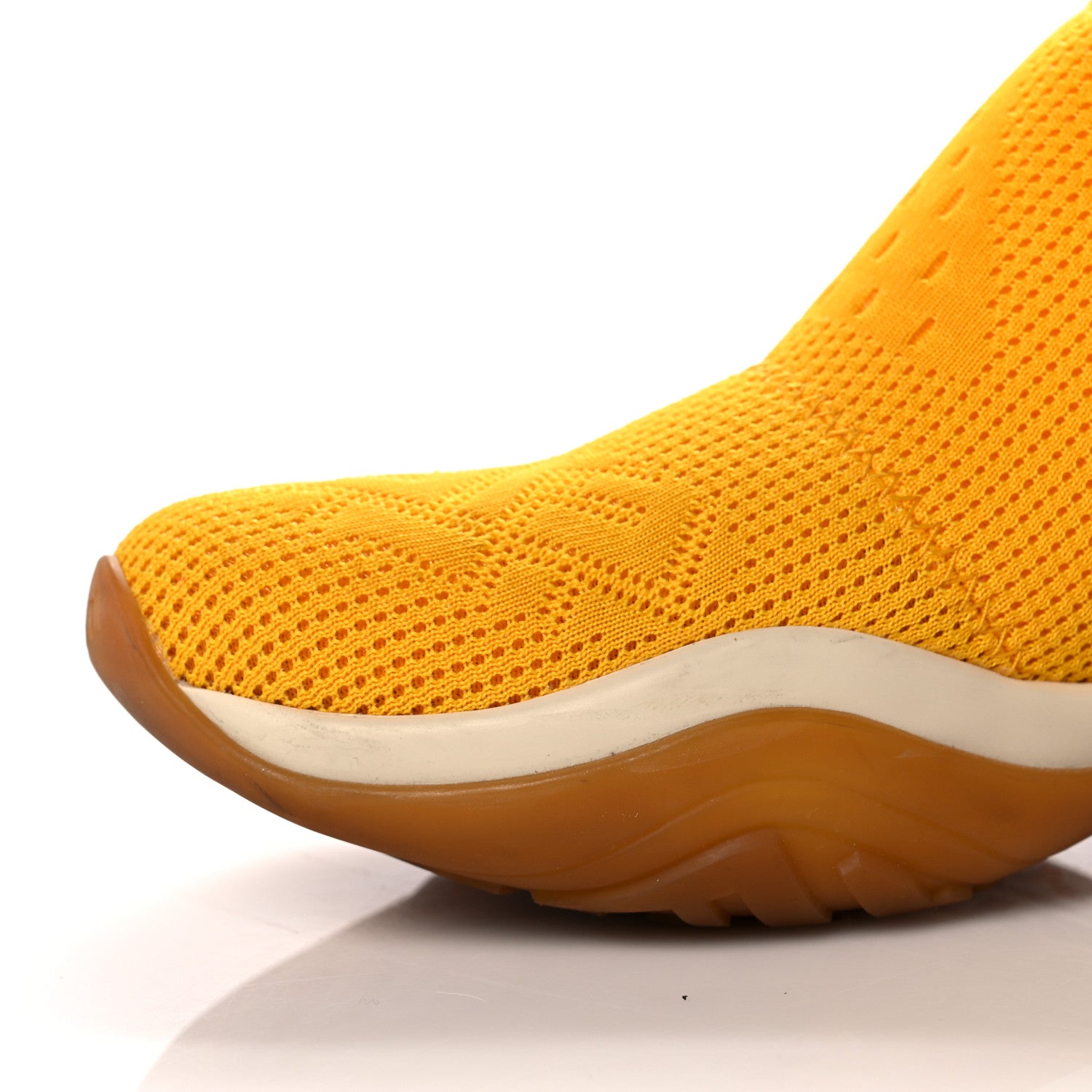 Fendi Technical 3D Mesh Womens FFluid Zip Up Sneakers 37 Reggae Corn White 10 of 16