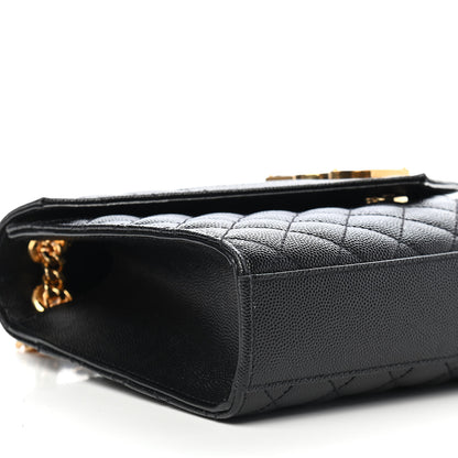 Saint Laurent Grain De Poudre Textured Mixed Matelasse Triquilt Medium Monogram Satchel Black 5 of 11