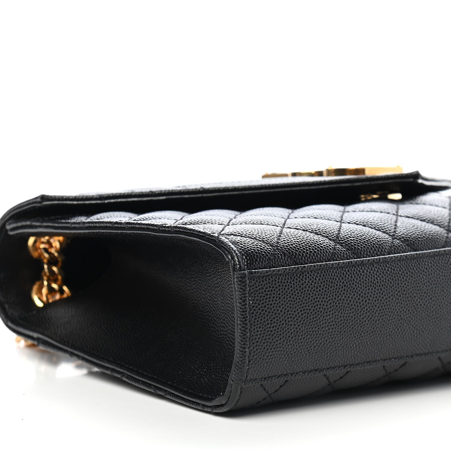 Saint Laurent Grain De Poudre Textured Mixed Matelasse Triquilt Medium Monogram Satchel Black 5 of 11