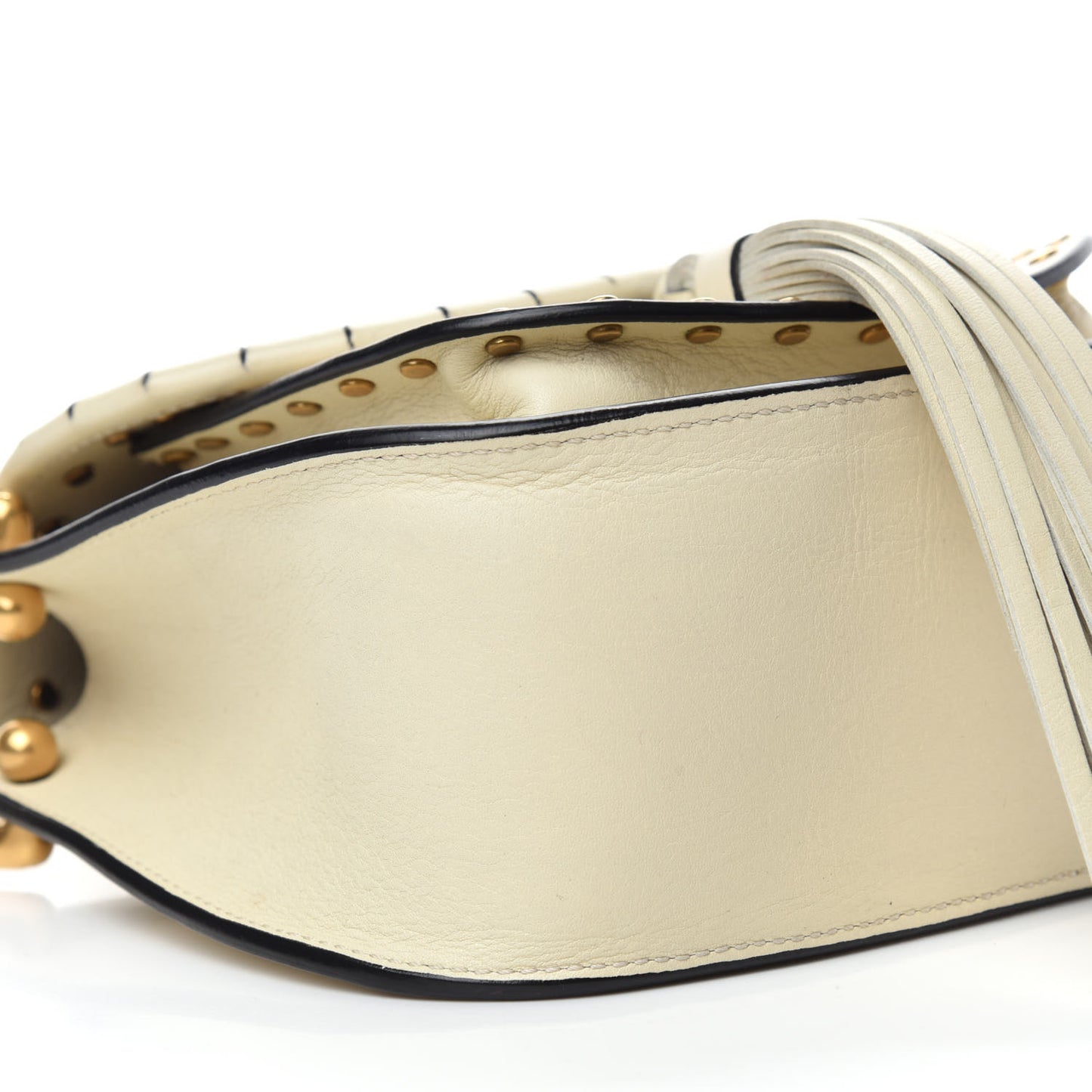 Calfskin Studded Mini Hudson Shoulder Bag Abstract White