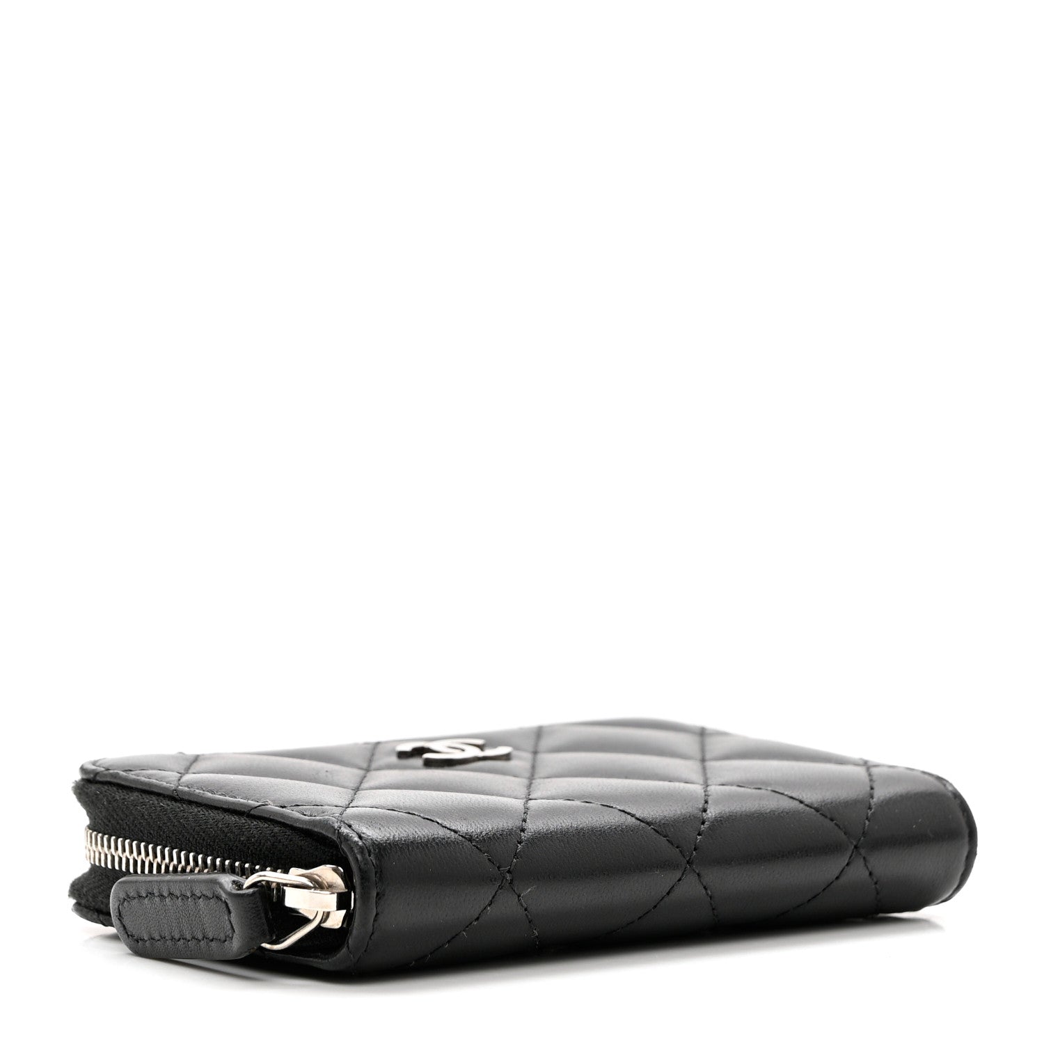 Chanel Lambskin Quilted Zip Coin Purse Black 4 of 8