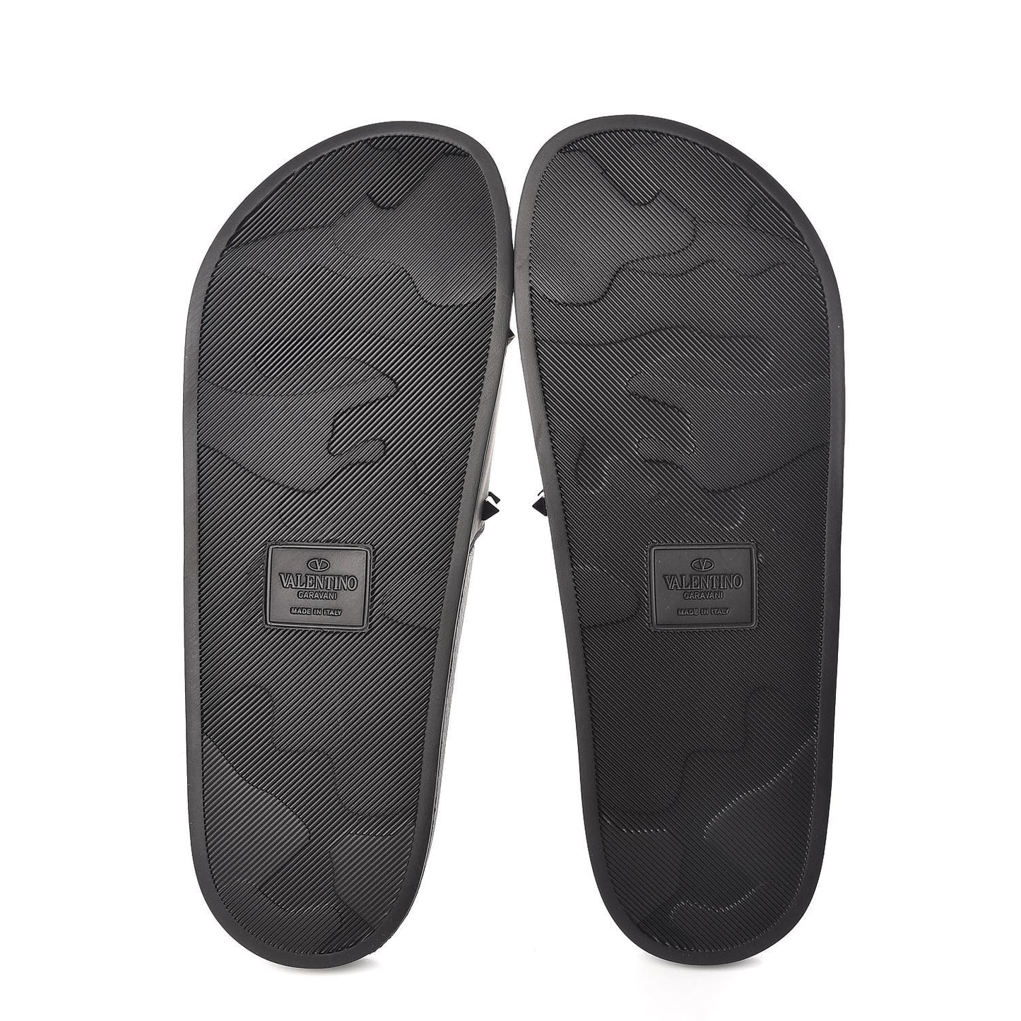 Rubber Rockstud Slide Sandals 44 Black