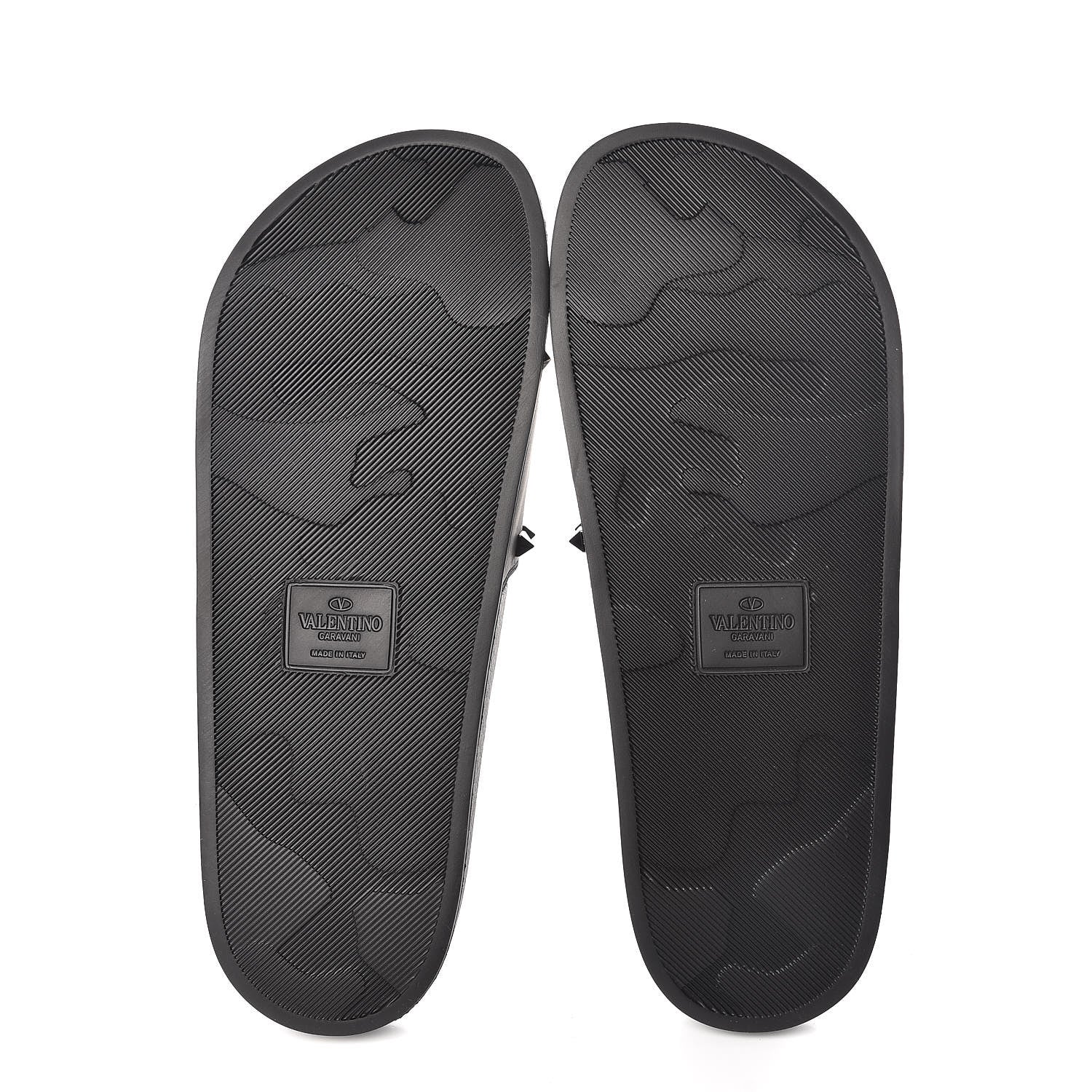 Valentino Garavani Rubber Rockstud Slide Sandals 44 Black 5 of 8