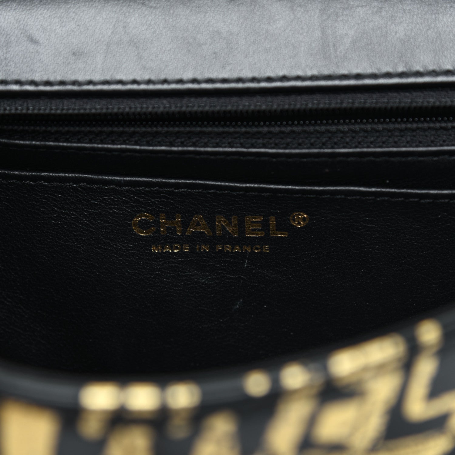 Chanel Calfskin Crocodile Embossed Graffiti 2.55 Mini Cocodile Reissue Flap Black Gold 8 of 21