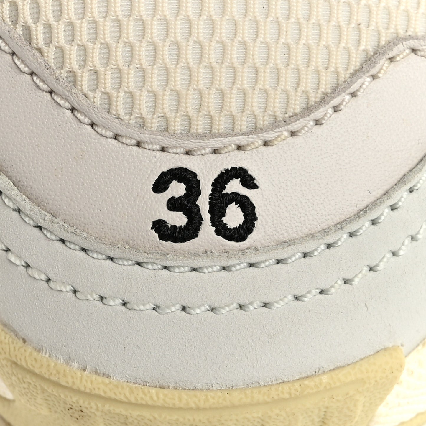 Fabric Mesh Womens Triple S Sneakers 36 White