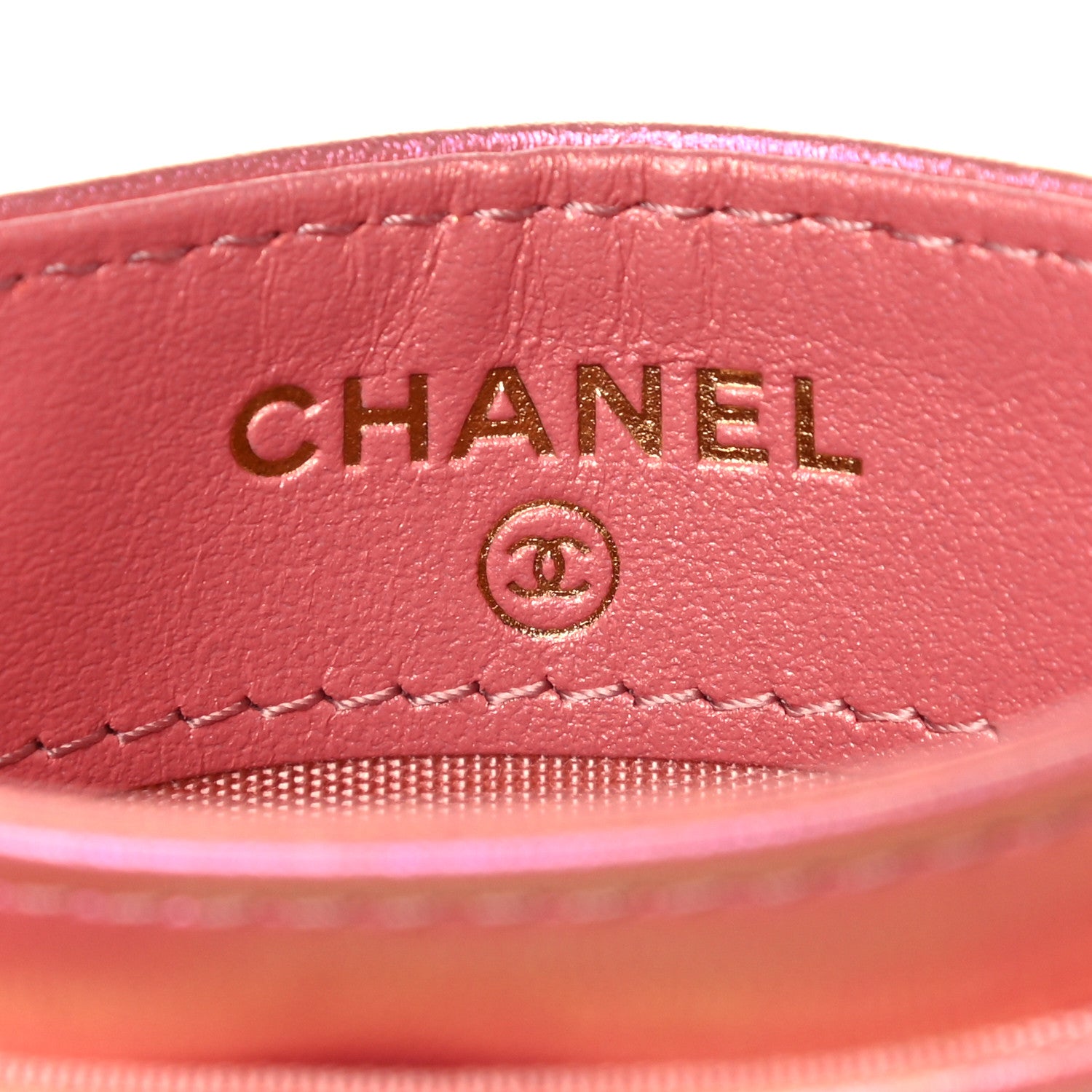 Chanel Iridescent Calfskin Quilted Chanel 19 Card Holder Pink 6 of 8