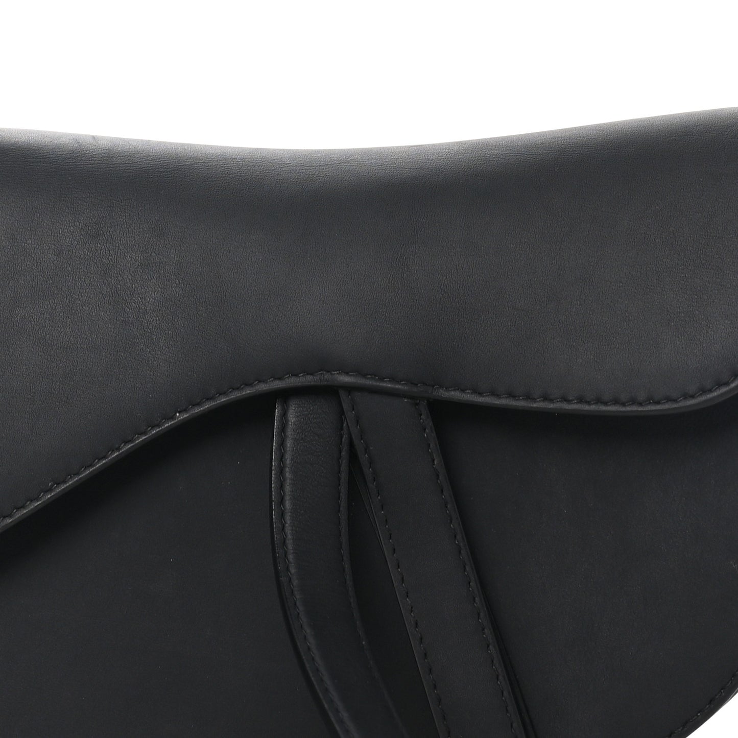 Ultra Matte Calfskin Saddle Bag Black