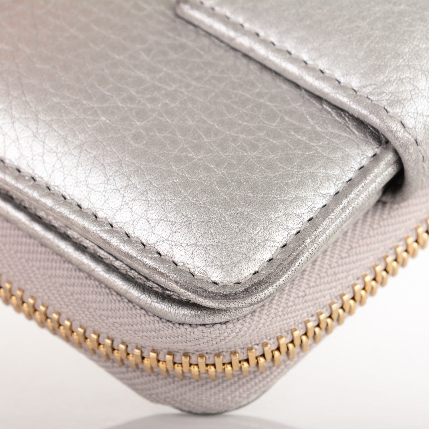 Gucci Calfskin Zip Around French Wallet Silver 12 of 12