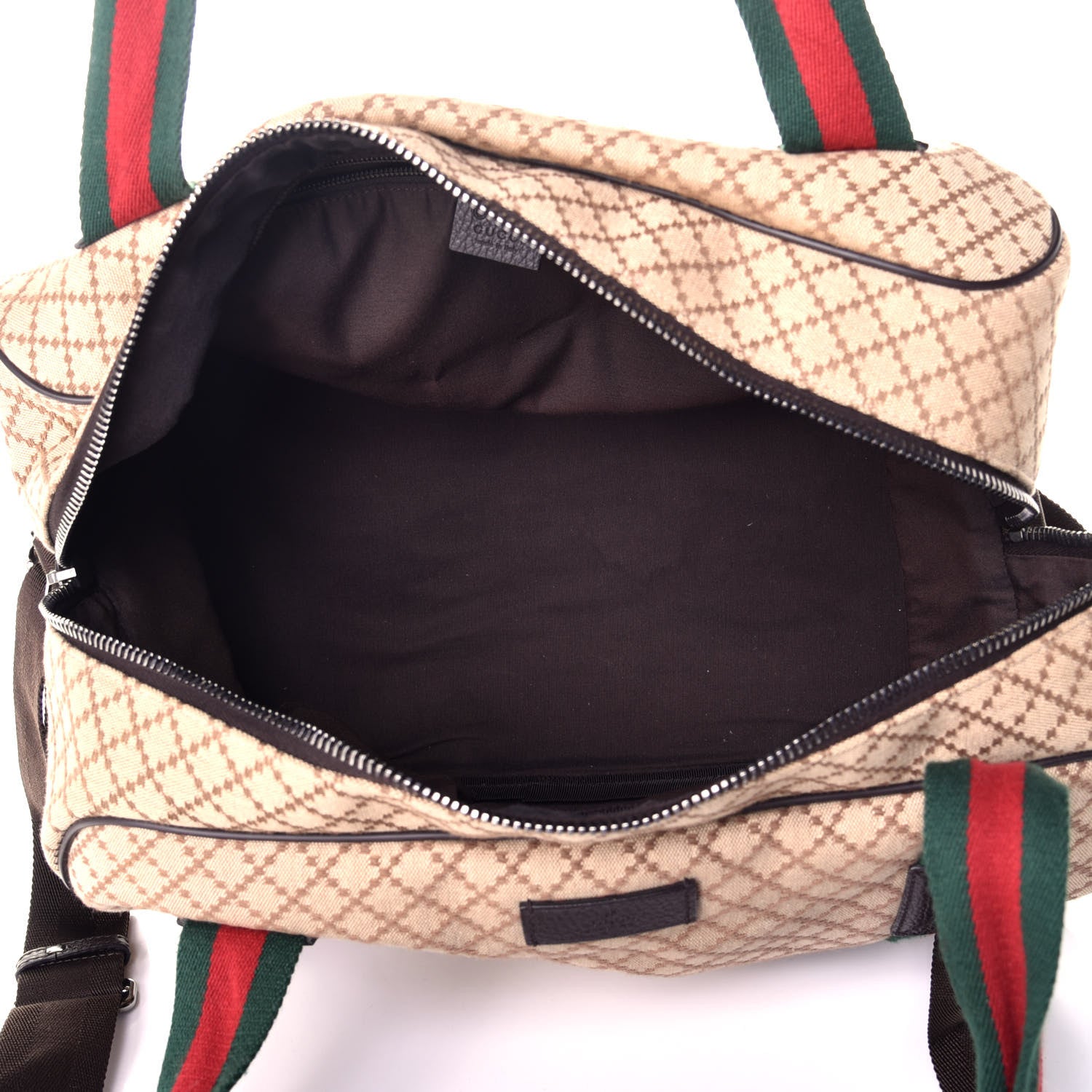 Gucci Diamante Large Web Carry On Duffle Bag Brown 4 of 8