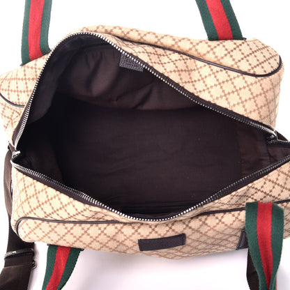 Gucci Diamante Large Web Carry On Duffle Bag Brown 4 of 8