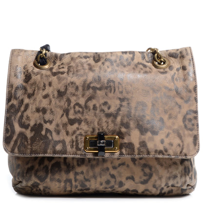 Lanvin Nubuck Happy Medium Leopard Print Shoulder Bag 1 of 9