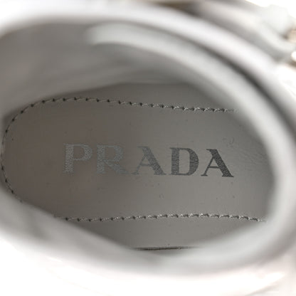 Prada Spazzolato Rois Re-Nylon Metal Triangle Logo Monolith Pouch Pocket 55mm Boots 37 White 8 of 11