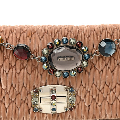 Miu Miu Velvet Matelasse Crystal Chain Shoulder Bag Cammeo 8 of 12