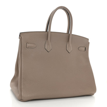 Hermes Togo Horseshoe Birkin 35 Gris Tourterelle Rose Tyrien 4 of 12