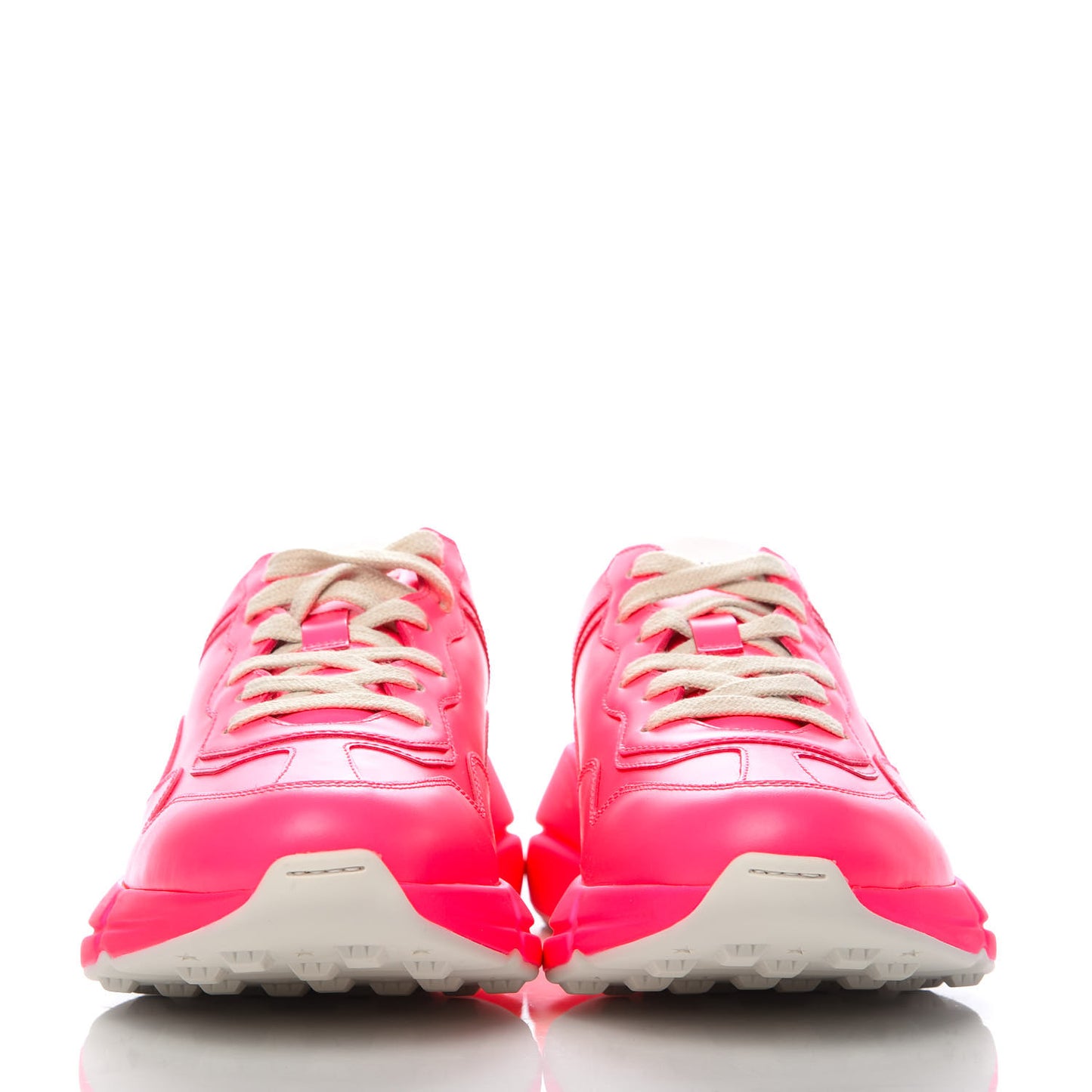 Calfskin Womens Rhyton Sneakers 38.5 Fluo Fuxia