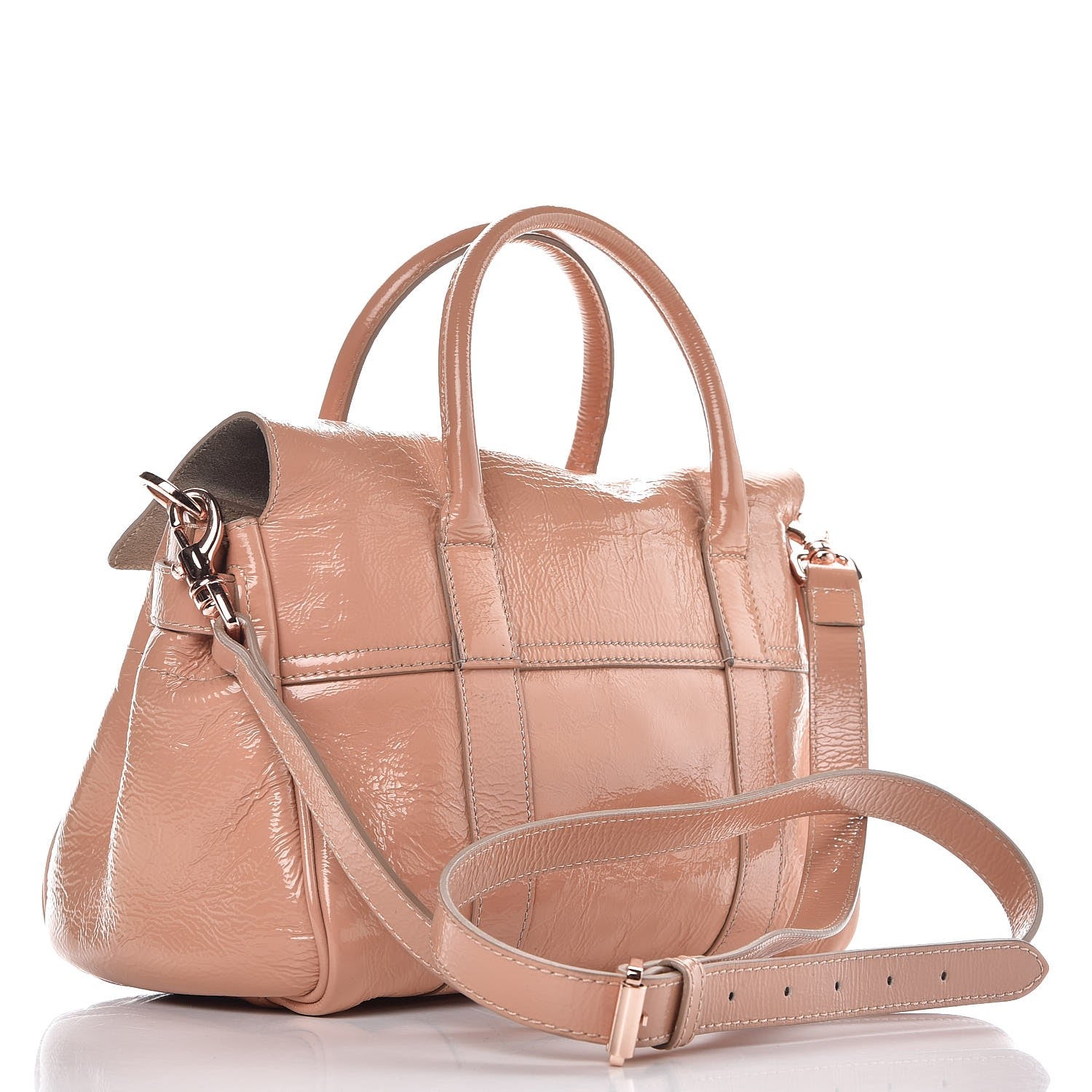 Mulberry Wrinkled Patent Small Bayswater Plaster Pink 3 of 9
