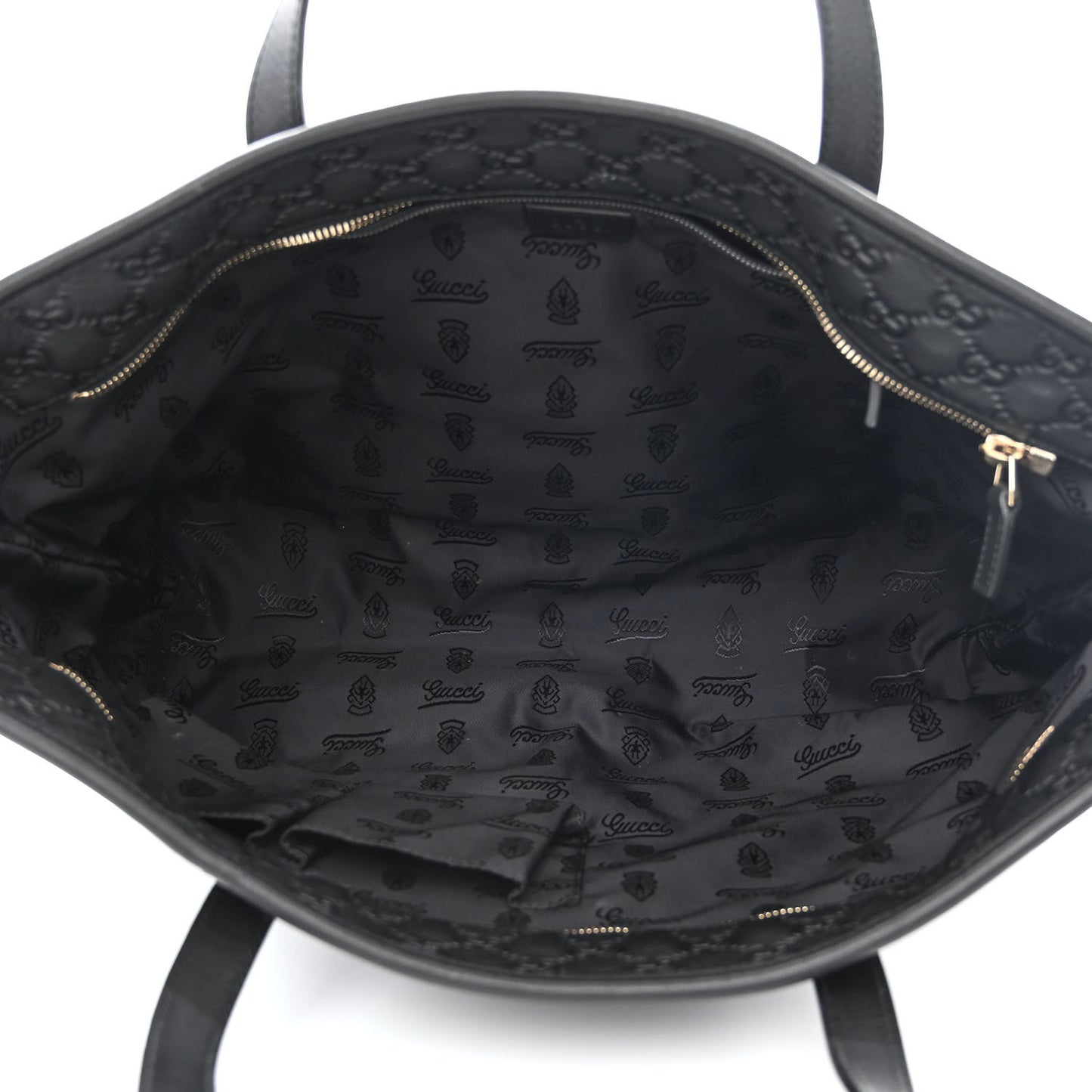 Guccissima Medium Zippered Shopping Tote Black