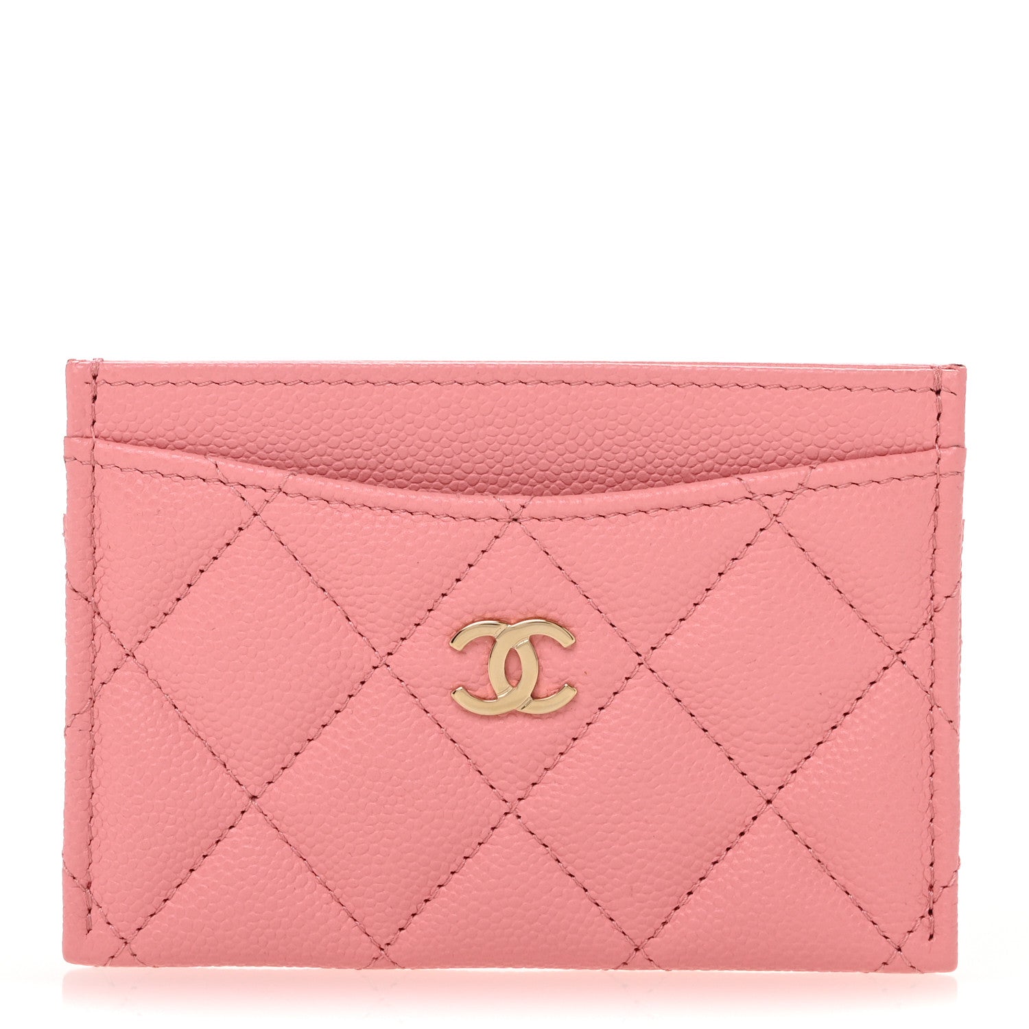 Chanel Caviar Quilted Card Holder Pink 1 of 11