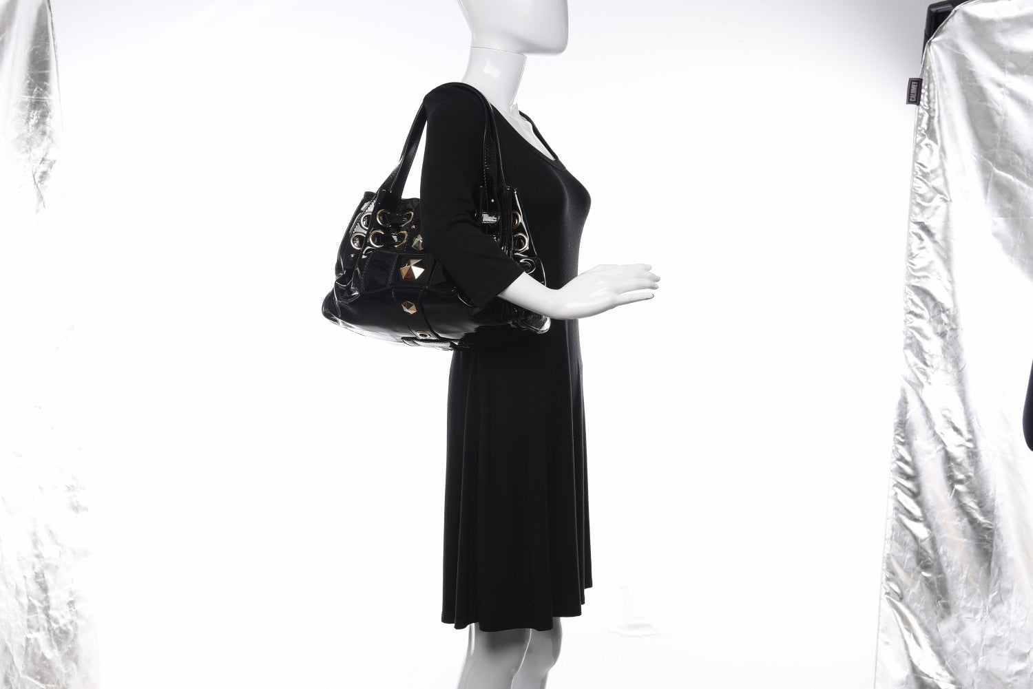 Jimmy Choo Patent Studded Ramona Black 2 of 9