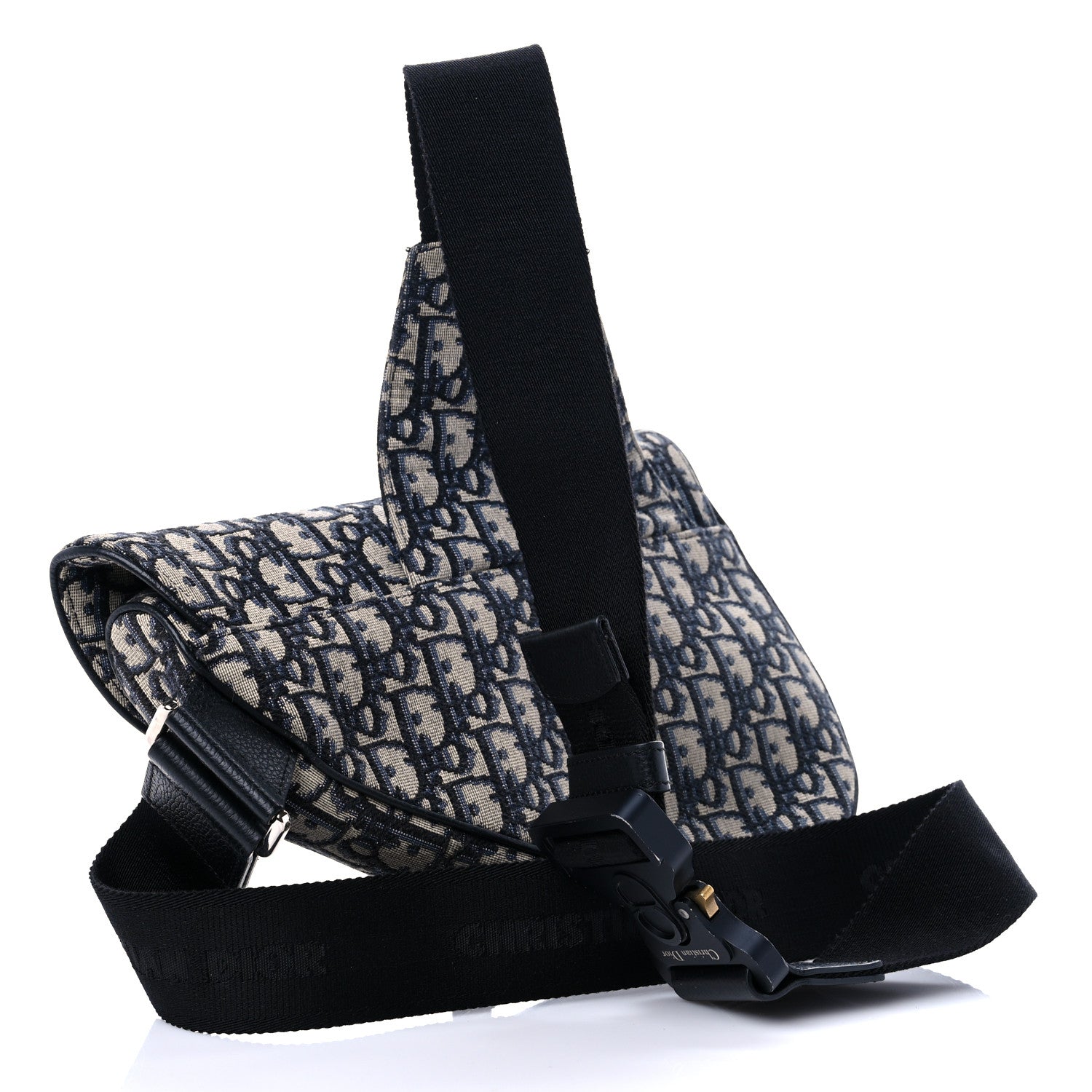 Christian Dior Oblique Mens Saddle Bag Blue 3 of 9