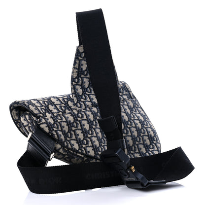 Christian Dior Oblique Mens Saddle Bag Blue 3 of 9