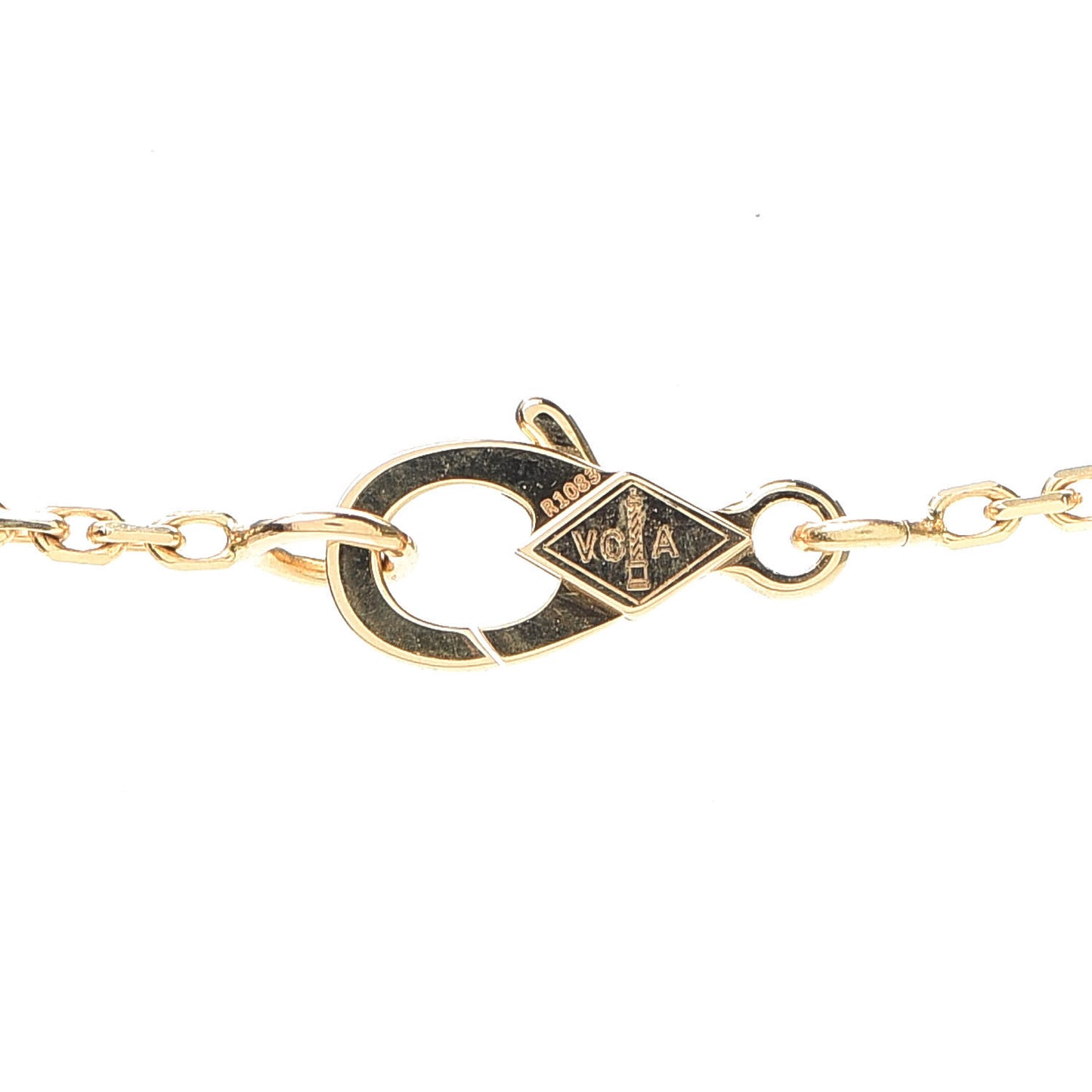 18K Yellow Gold Mother of Pearl Vintage Alhambra Pendant Necklace