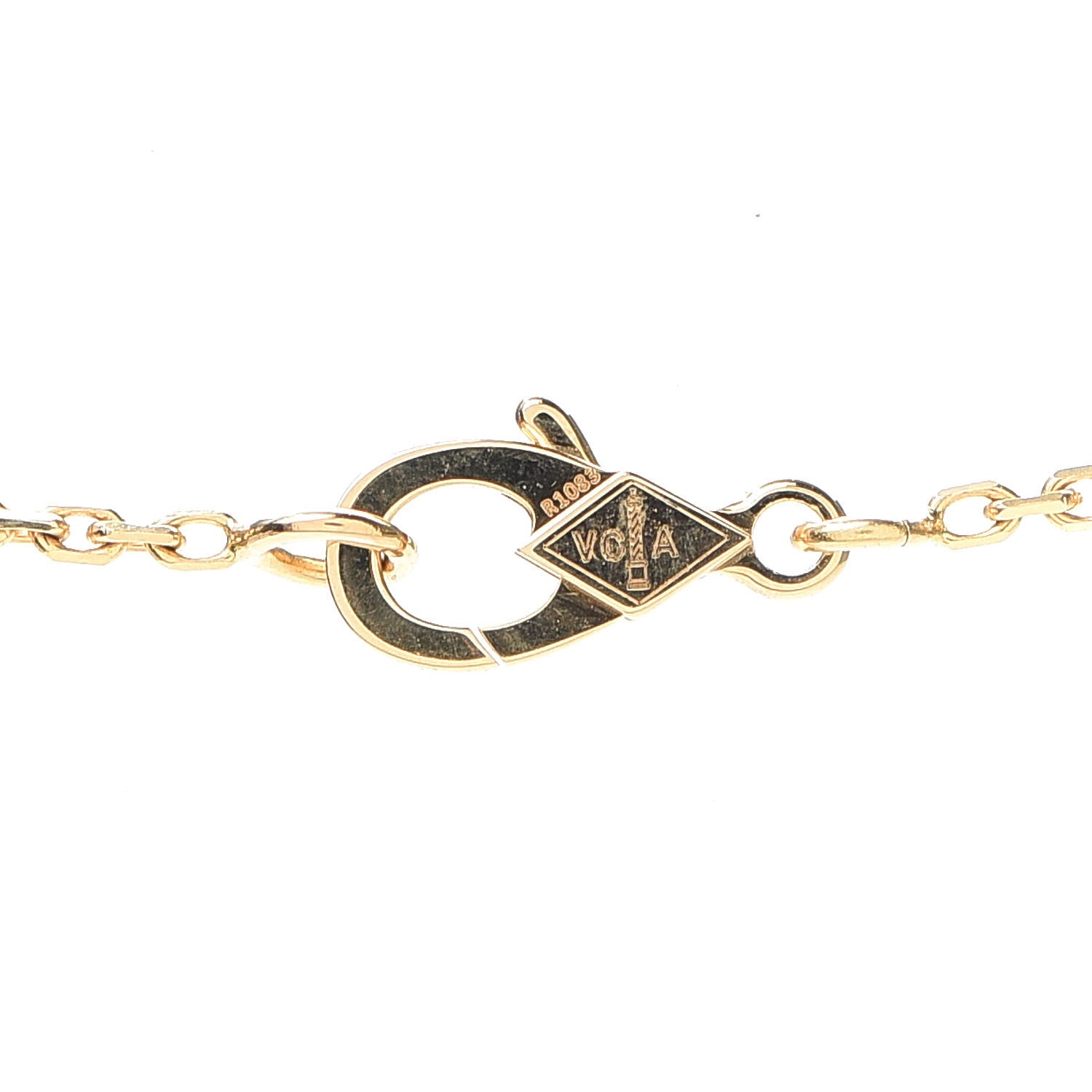 Van Cleef & Arpels 18K Yellow Gold Mother of Pearl Vintage Alhambra Pendant Necklace 4 of 7