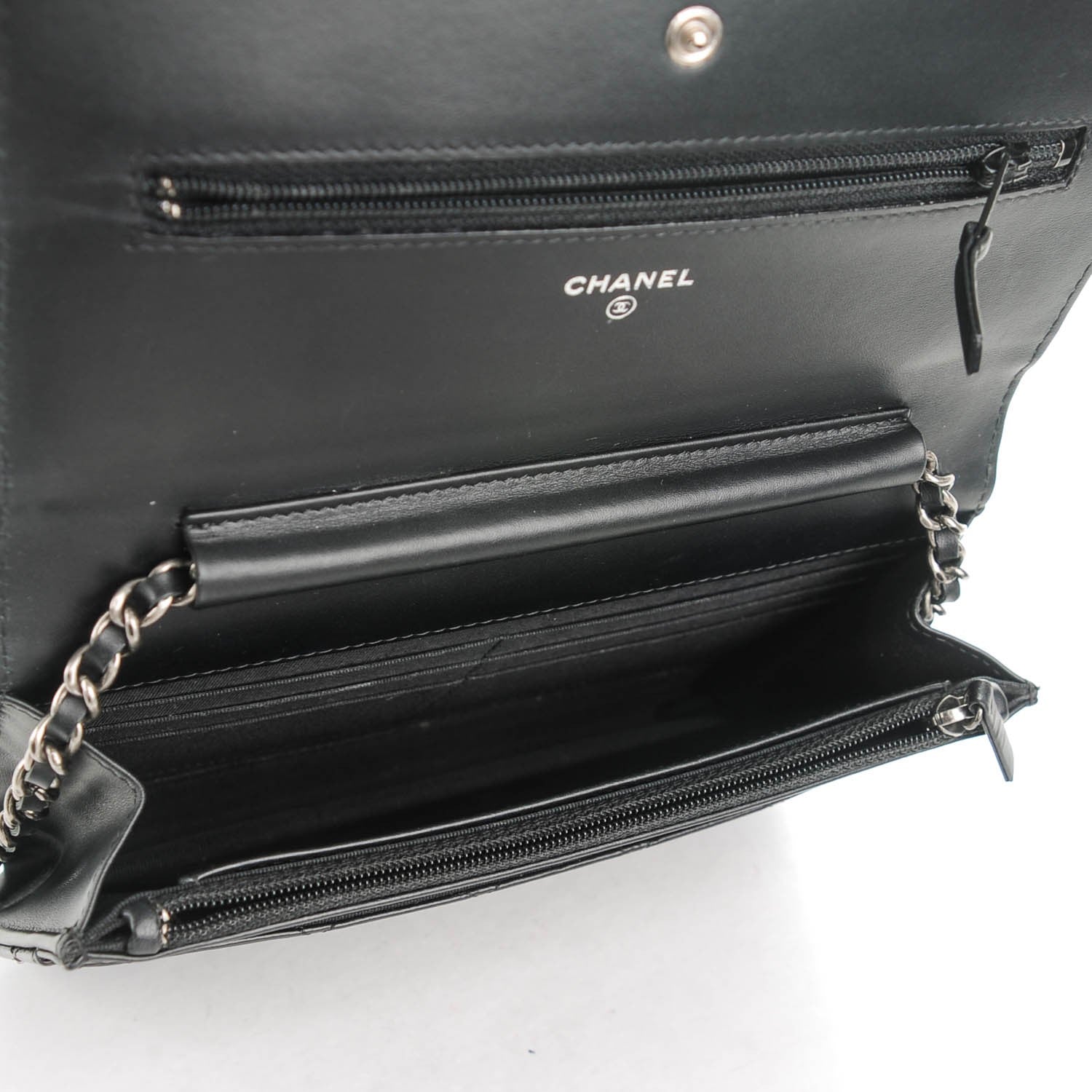 Chanel Aged Calfskin Quilted Lucky Charms 2.55 Reissue Wallet On Chain WOC Black 5 of 8