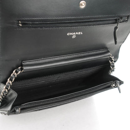 Chanel Aged Calfskin Quilted Lucky Charms 2.55 Reissue Wallet On Chain WOC Black 5 of 8