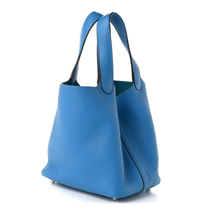 Hermes Taurillon Clemence Picotin Lock 18 PM Bleu Zanzibar 3 of 10