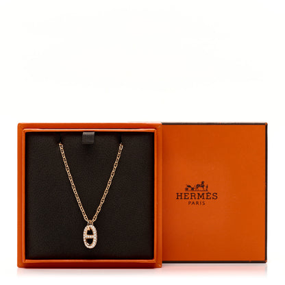 Hermes 18K Rose Gold Diamond PM New Farandole Pendant Necklace ST 6 of 6