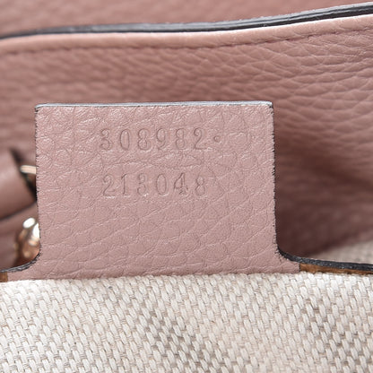 Gucci Pebbled Calfskin Medium Soho Chain Shoulder Bag Dark Cipria 7 of 7