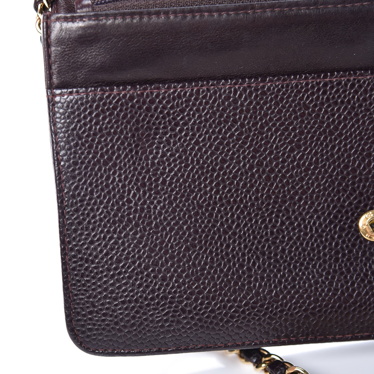 Chanel Caviar Timeless CC Wallet On Chain WOC Dark Brown 12 of 16