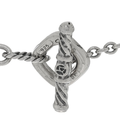 David Yurman Sterling Silver Diamond Black Onyx Figaro Chain Necklace 4 of 4