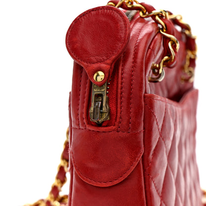 Chanel Lambskin Quilted Camera Case Red 15 of 16