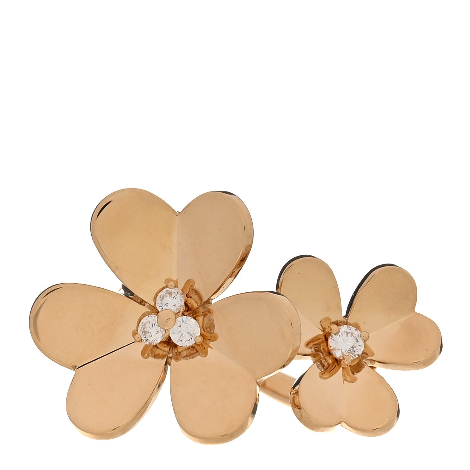 Van Cleef & Arpels 18K Yellow Gold Diamond Frivole Between The Finger Ring 51 5.75 1 of 5