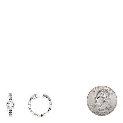 Gucci Sterling Silver Interlocking G Hoop Earrings 2 of 4