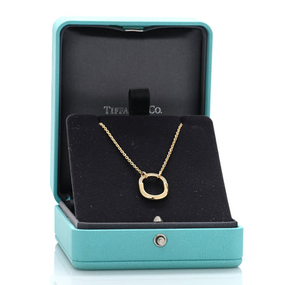 Tiffany 18K Yellow Gold Diamond Small Lock Pendant Necklace 5 of 5