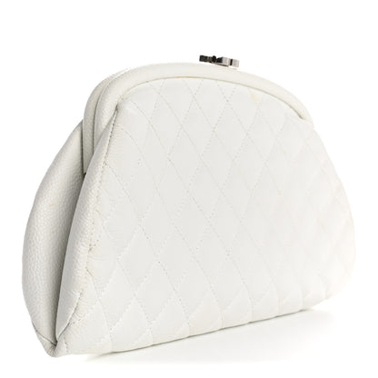 Chanel Caviar Quilted Timeless Clutch White 3 of 10