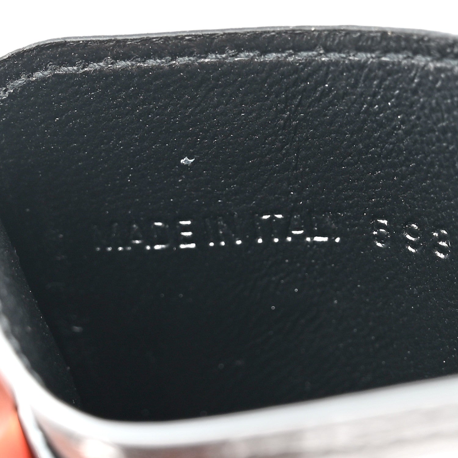Balenciaga Shiny Calfskin Logo Crocodile Embossed Cash Rounded Card Holder Black White 7 of 9