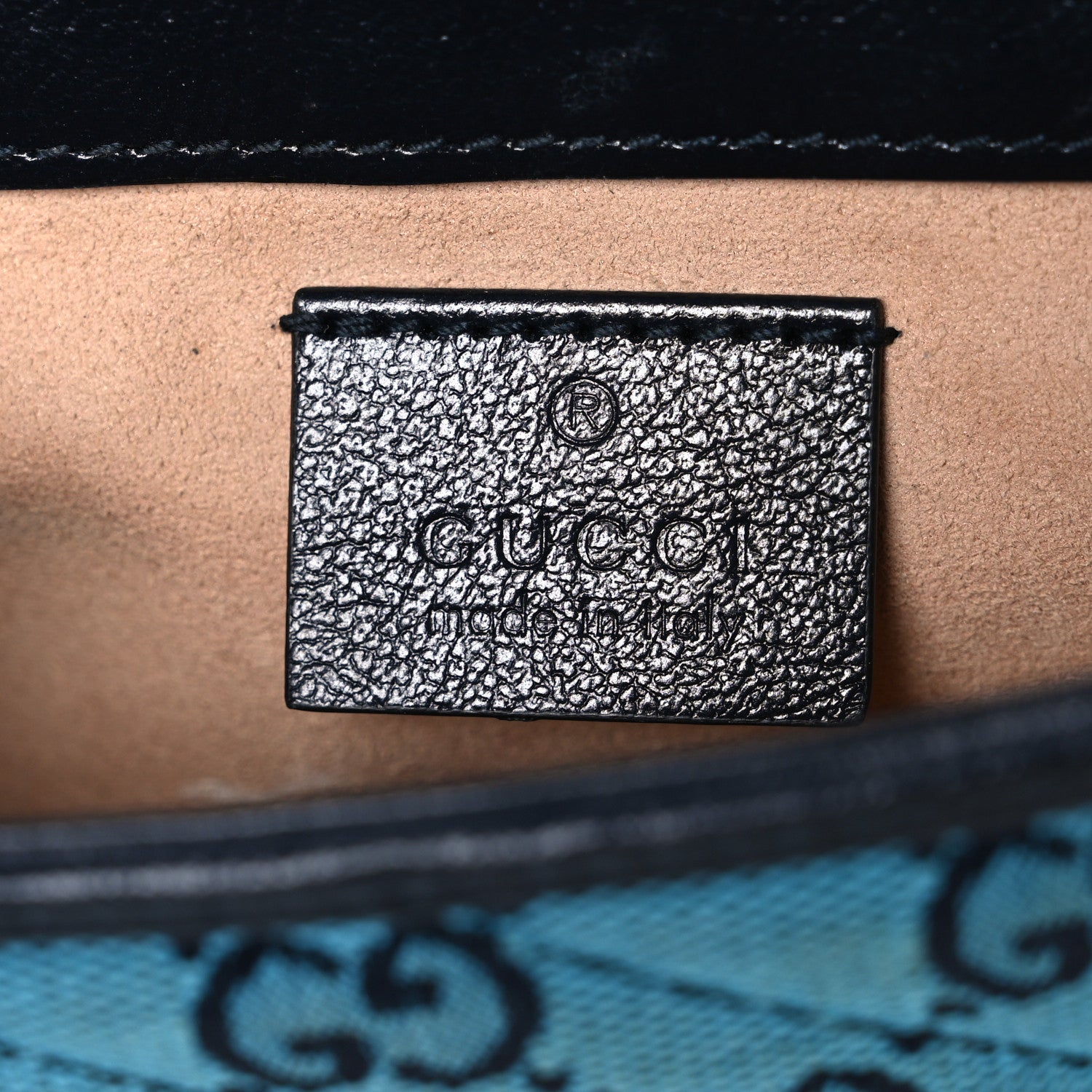 Gucci Monogram Multicolor Matelasse Diagonal Super Mini GG Marmont Shoulder Bag Light Blue 6 of 10