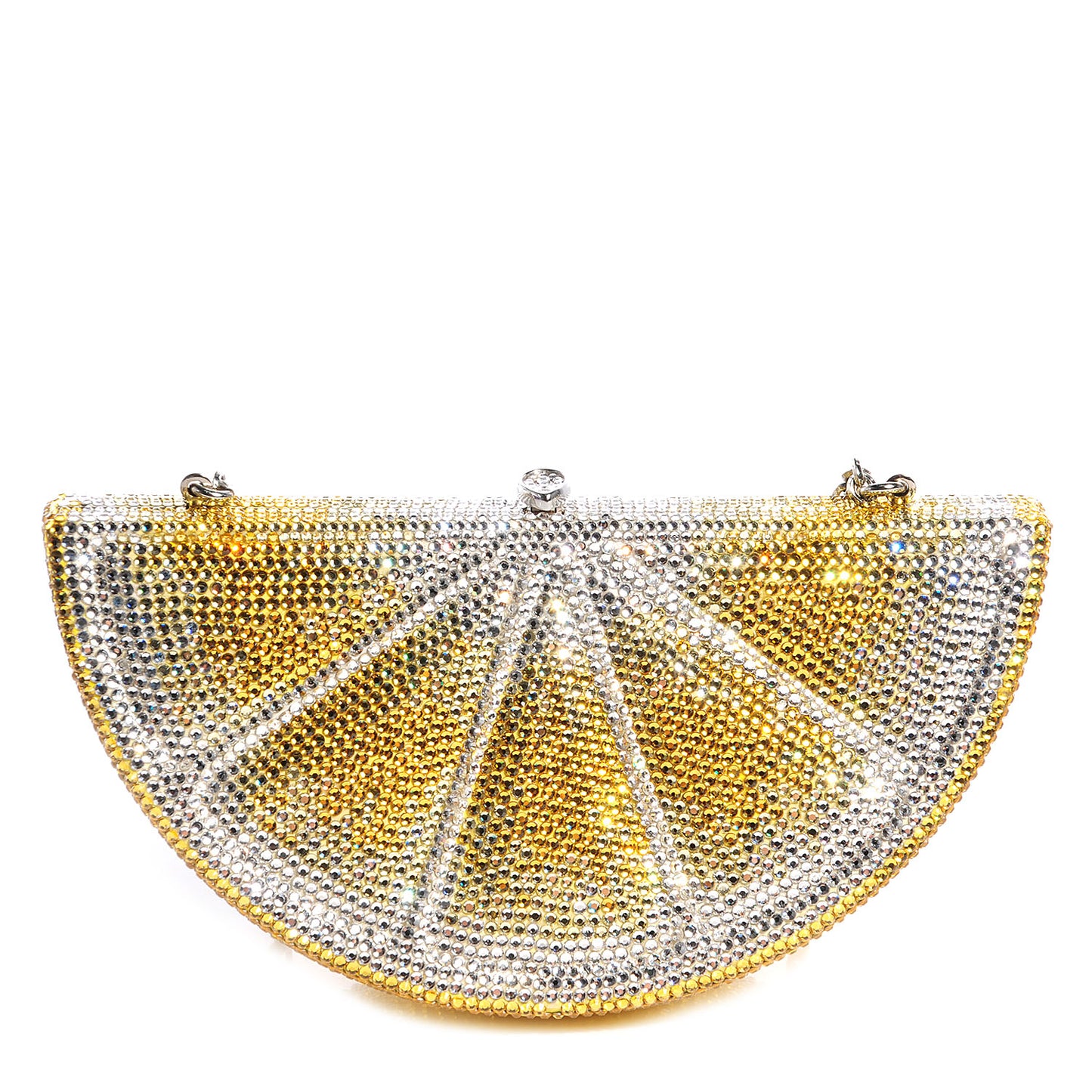 Crystal Lemon Wedge Minaudiere Clutch