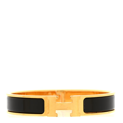 Hermes Enamel Narrow Clic Clac H Bracelet GM Black 1 of 5