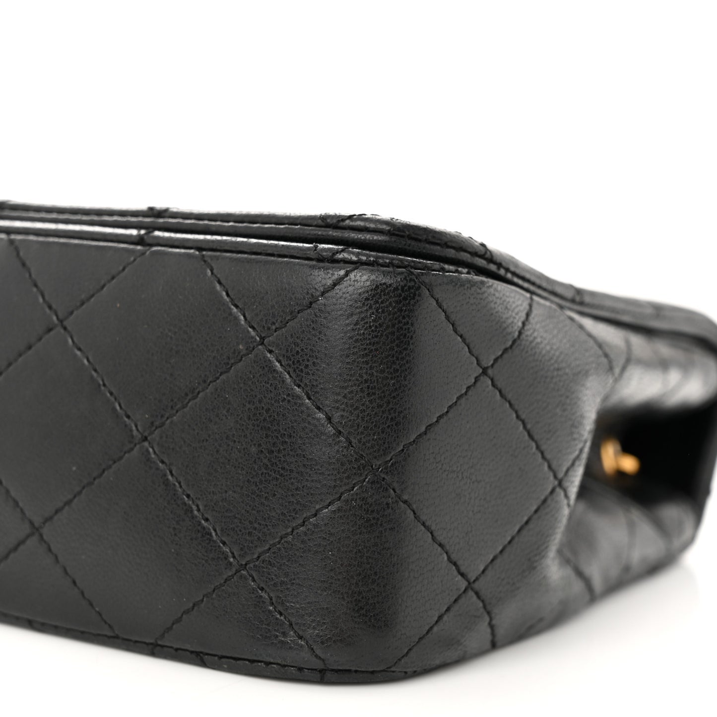 Lambskin Quilted Small Single Flap Black