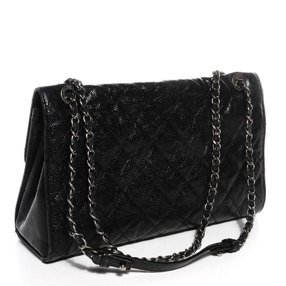 Chanel Crumpled Grained Calfskin CC Crave Jumbo Flap Black 3 of 9