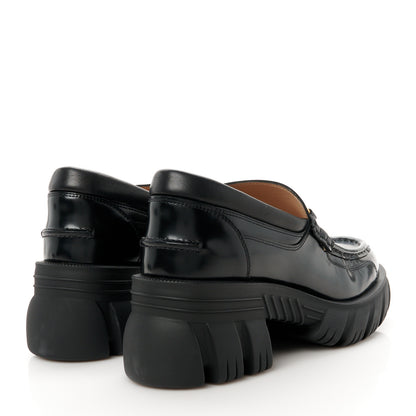 Gucci Magnum Calfskin Nappa Samoa Womens Horsebit Platform Chunky Lug Sole 40mm Loafers 40.5 Black 5 of 11