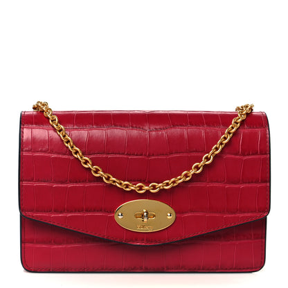 Mulberry Crocodile Embossed Calfskin Small Red Berry 1 of 10