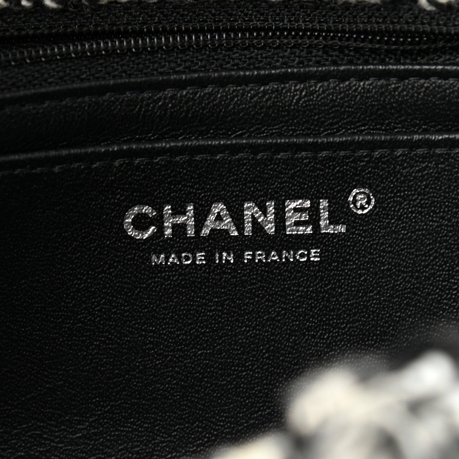Chanel Crystal Tweed Quilted Small Double Flap Black Ecru White 6 of 10